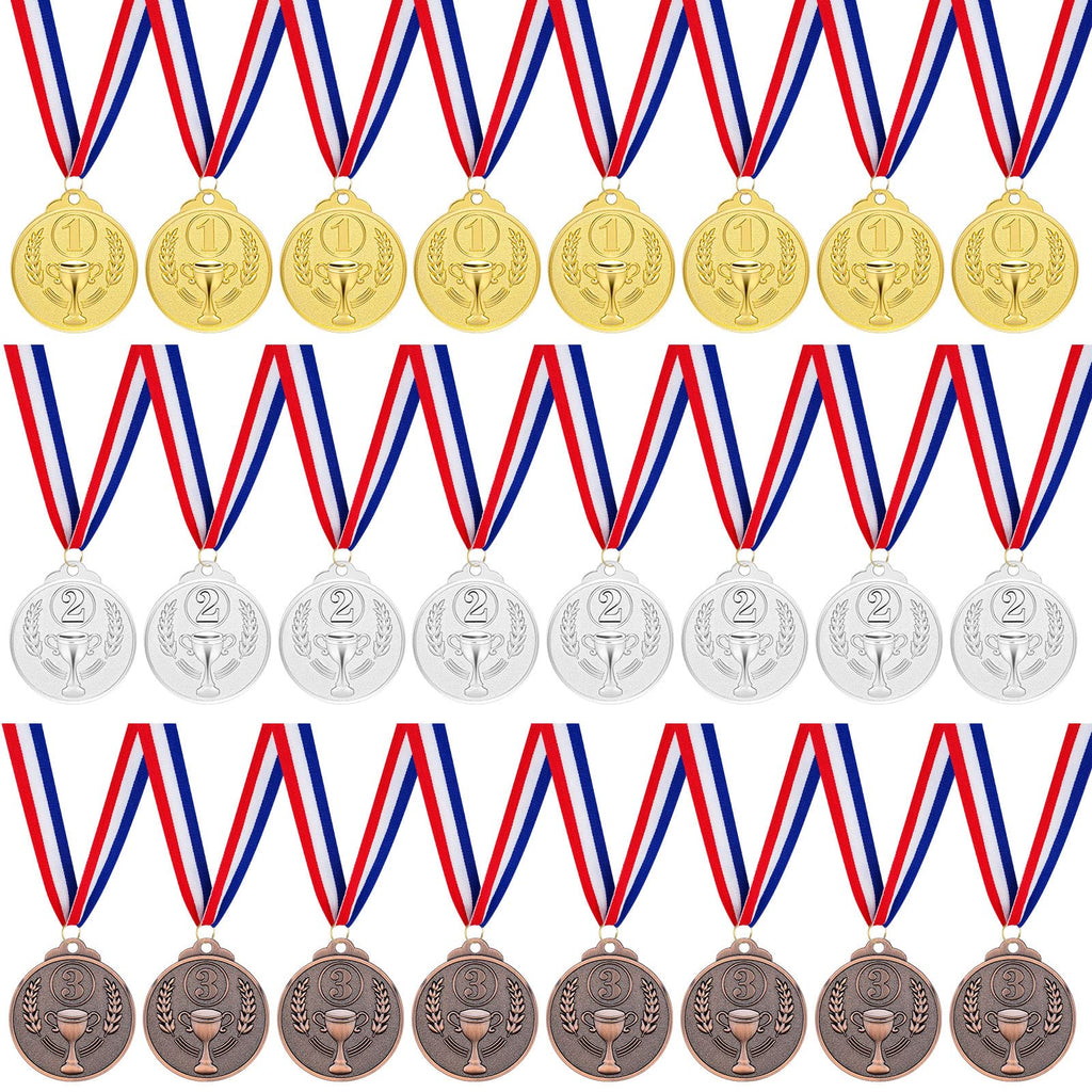 24 Pieces Award Medals Gold Silver Bronze Winner Medals 1st 2nd 3rd Prizes for Competitions, Party, Olympic Style, 2 Inches - BeesActive Australia