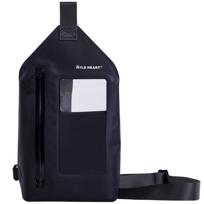 WILD HEART Waterproof sling Bag Pouch Fashion Diving Swimming Pool Beach Underwater Pouch Case Fully Waterproof Sea Fishing Diving Large Capacity Lightweight Bag (black) blak - BeesActive Australia