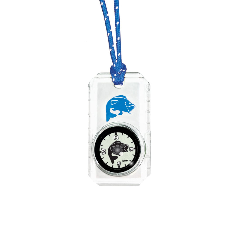 Sun Company Wildlife Compass for Kids - Children's Compasses for Camping, Hiking, and Exploring | Break-Away Neon Lanyard Blue Bass - BeesActive Australia