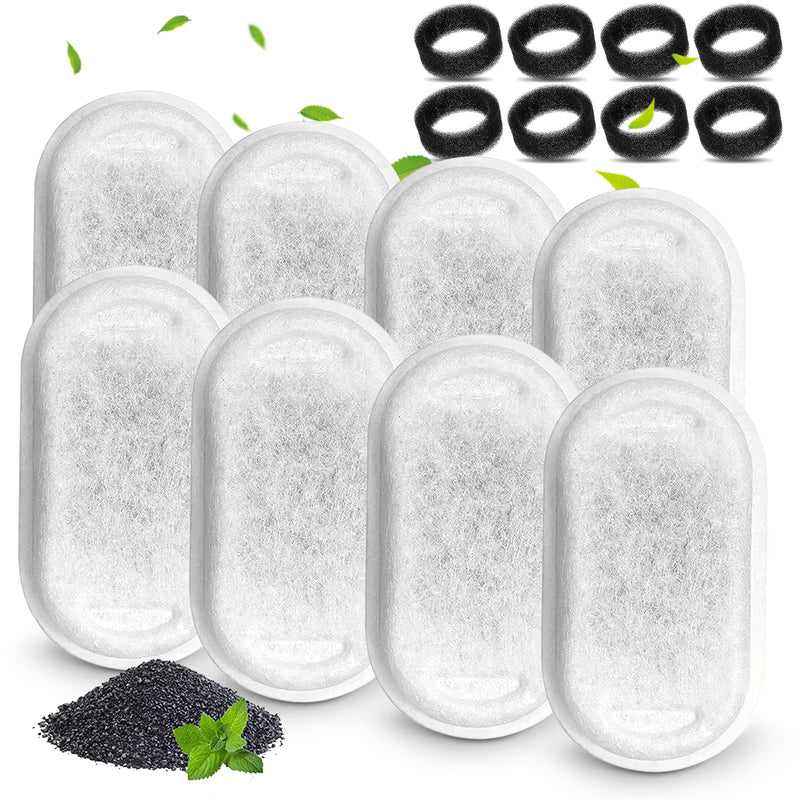 8 Pcs Cat Water Fountain Filters, Compatible with Stainless Steel Pet Fountain 4 Filters with 4 Sponges Replacement Filters for Cat Fountain 8 Filters& 8Sponges - BeesActive Australia