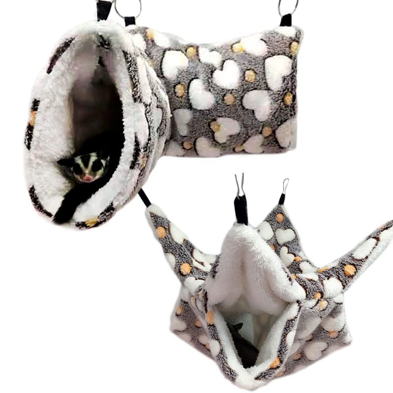 Oncpcare Hanging Tunnel for Small Animals, Hanging Hamster Toys, Sugar Glider Hammock Cage Accessories Bedding for Chinchilla Ferret Squirrel Guinea Pig Rat Playing Sleeping hammock+tunnel - BeesActive Australia