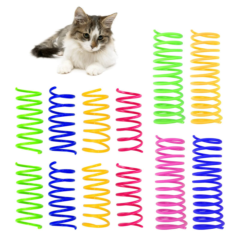 Andiker Cat Toys for Indoor Cats, 4 Big Cat Springs & 8 Small Springs Cat Interactive Toy for Swatting, Biting, Hunting Cat Creative Toy to Kill Time and Keep Fit Colorful Plastic Spring (12pc) - BeesActive Australia