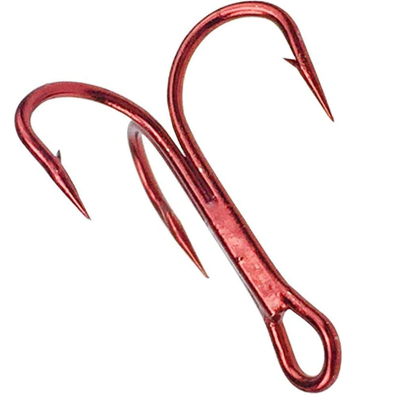 Cajoauis Fishing Treble Hooks High Carbon Steel Treble Hooks Super Sharp Solid Triple Barbed Red 1/0-30pcs - BeesActive Australia