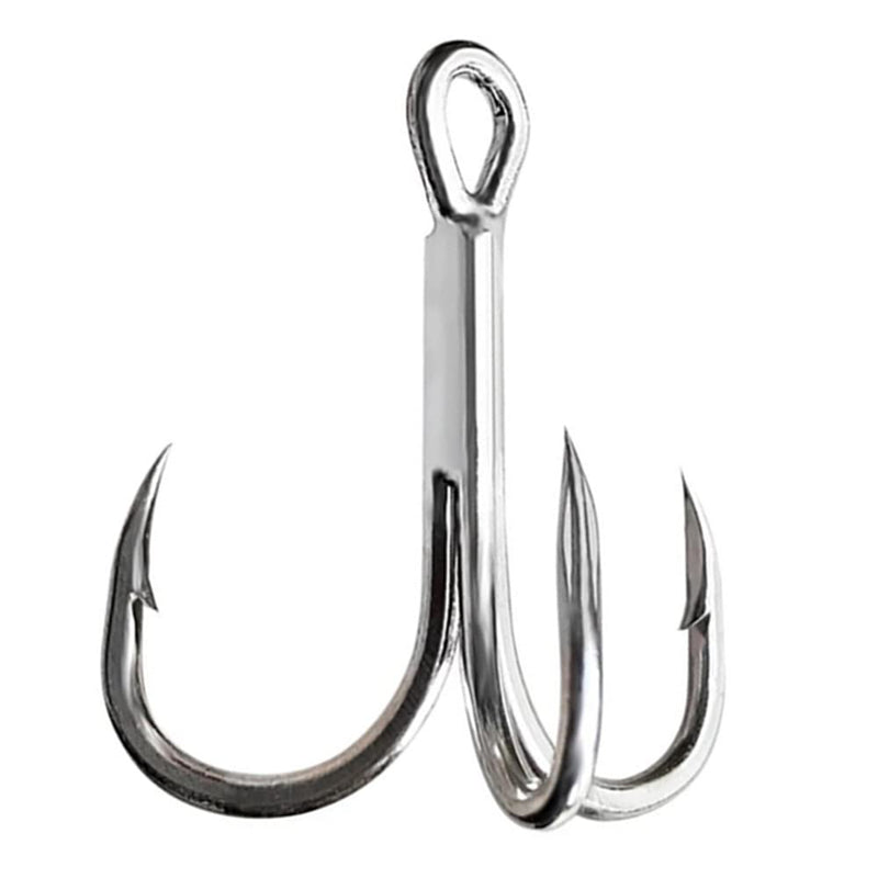 Cajoauis Fishing Treble Hooks High Carbon Steel Treble Hooks Super Sharp Solid Triple Barbed Silver 3/0-30pcs - BeesActive Australia