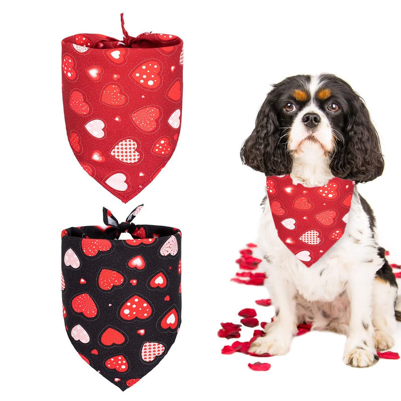 2 Pack Valentine's Day Love Plaid Dog Bandanas, Holiday Plaid Dog Triangle Scarves for Small Medium Dogs Cats Pets Birthday Valentine's Day Party Supplies B - BeesActive Australia