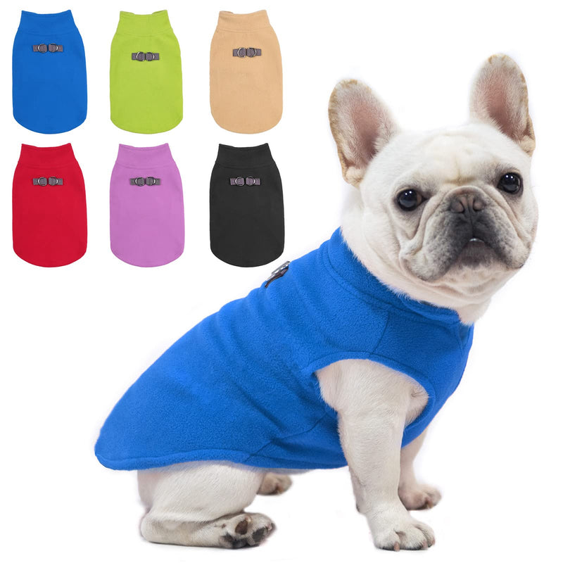 BEAUTYZOO Dog Fleece Vest Sweater Winter Jacket for Small and Medium Dogs with D-Ring Leash Cold Weather Coat Hoodie for XS S M Dogs Boy or Girls Large NAVY BLUE - BeesActive Australia