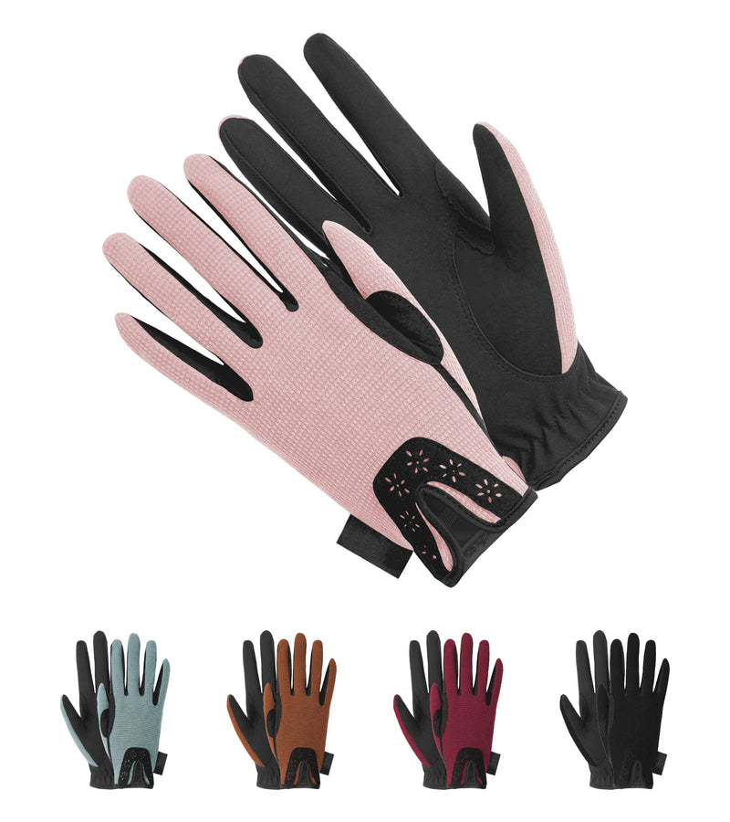 Kids Horse Riding Gloves Boys & Girls Winter Equestrian Horseback Gloves Youth Women Outdoor Star Pattern Mitts Perfect for Biking Cycling Gardening Pink M (Age 8-10) - BeesActive Australia