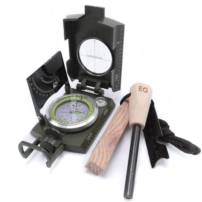 Military Compass with Fatwood Fire Starter for Backpacking and Survival - BeesActive Australia