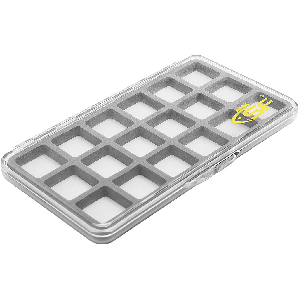 SF Slim Floatable Fly Box for Fly Fishing Super Thin Fishing Boxes Clear Multi Magnetic 6/12/18 Compartments Clear-18 Compartments Large - BeesActive Australia