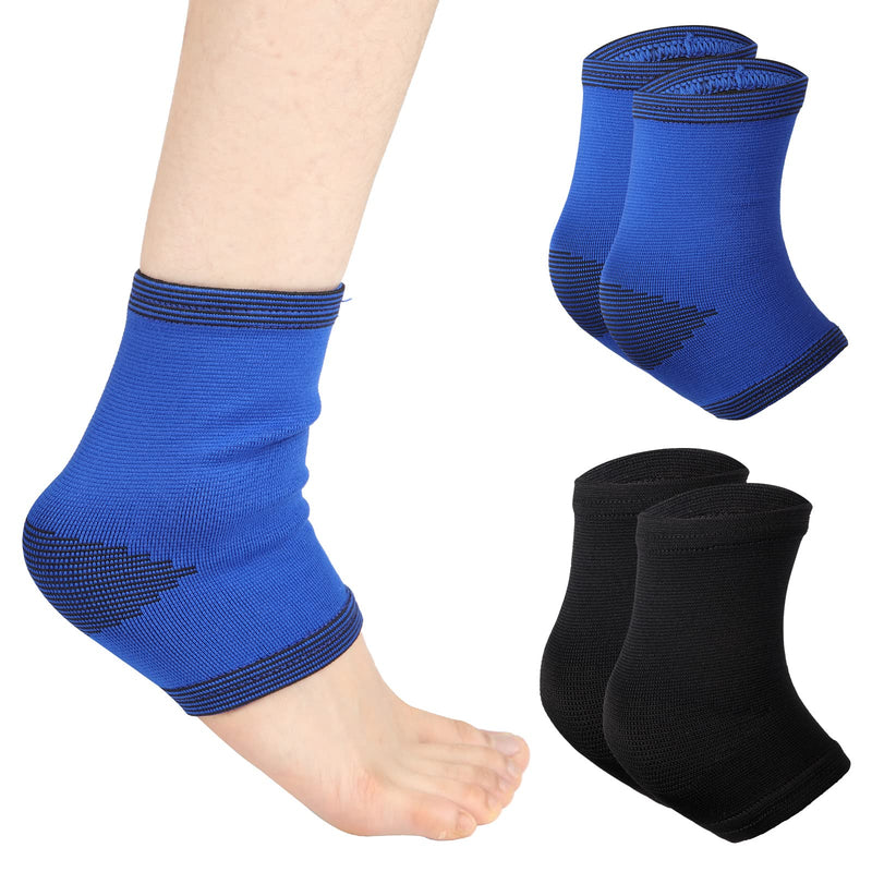 2 Pairs Kids Ankle Brace, Kids Ankle Compression Socks Elastic Ankle Compression Sleeve Sports Ankle Support Brace for 5-12 Years Boys and Girls (Blue, Black,2 Pairs) 2 Blue, Black - BeesActive Australia