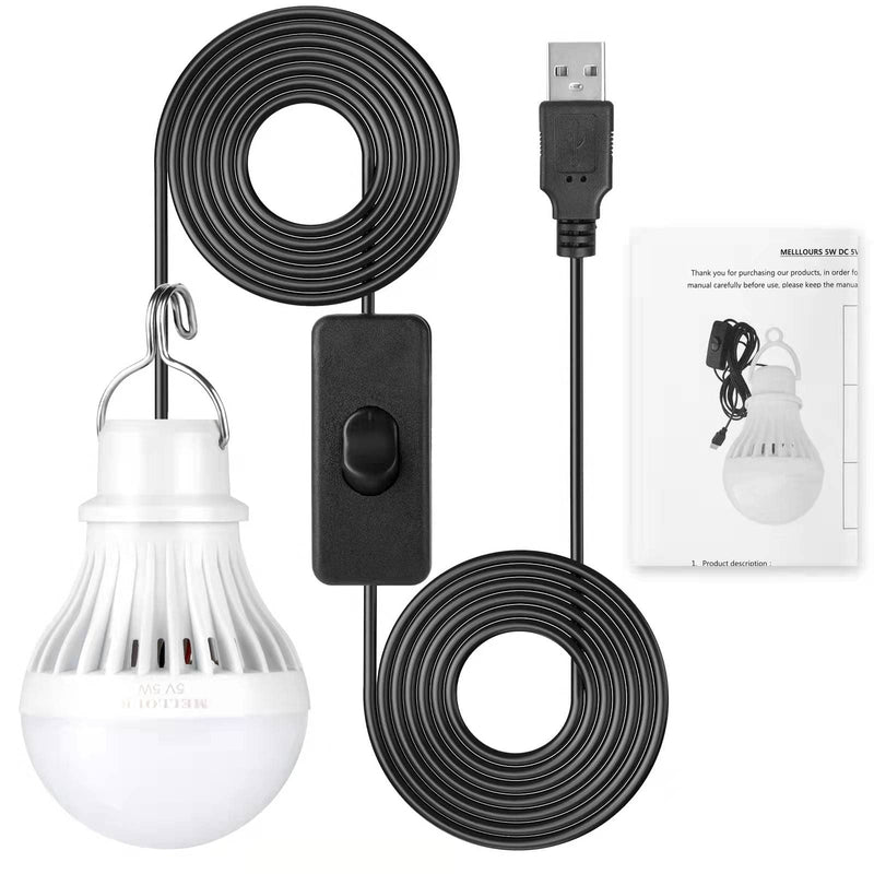 Mellours USB Light Bulb | 9.8 Ft Long | Just Plug with Any PowerBank, Convinient Switch, Ideal for, Camping, Kids Camping Tent, Bug Out Bags Preloaded, Survival Gear, Camping Gear Must Haves - BeesActive Australia