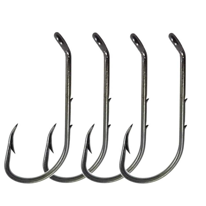 CAJOAUIS Baitholder Fishing Hooks 100pcs/ Pack Barbed Shank Down Eye Fishing Offset Hooks 1/0-100PCS - BeesActive Australia