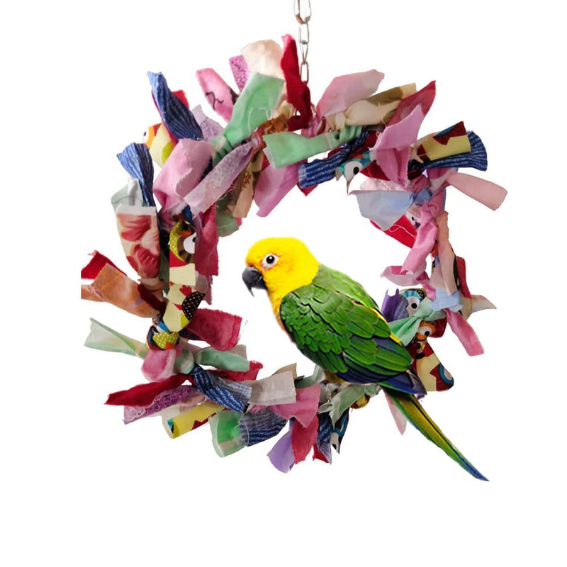 Litewoo Parrot Swing Toy Colorful Cotton Rope Bird Chew Toy for Play and Grooming for Small to Medium Birds Budgie Parakeet Cockatiel Macaw Parakeet Conure Lovebird Swing 2 - BeesActive Australia
