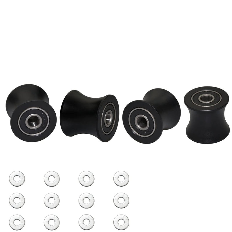 FRECCU Total Gym Replacement Set of 4 Wheels/Rollers for Models DLX, DLX II, DLX III, Adv DLX, Pilates, Pilates Pro 2500, 3000, 4000，570, 2000 （Black） - BeesActive Australia