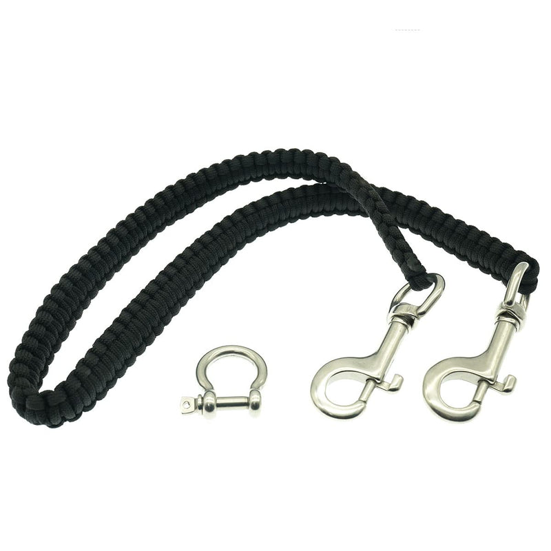 nitescuba Underwater Camera housing Carry Lanyard Military Grade Parachute Rope Waterproof Case Soft Handle with 2pcs 316 Stainless Steel Swivel Eye Bolt Snap Hooks ns028 32inchBlack - BeesActive Australia