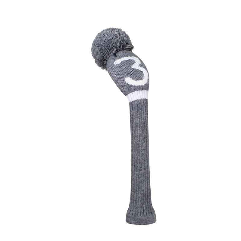 Scott Edward Grey Knit Golf Club Cover for Woods and Driver Head Covers Protect Driver Wood(460cc) Fairway Wood and Hybrid/UT Set with Big Number 1 FW(Number 3) - BeesActive Australia