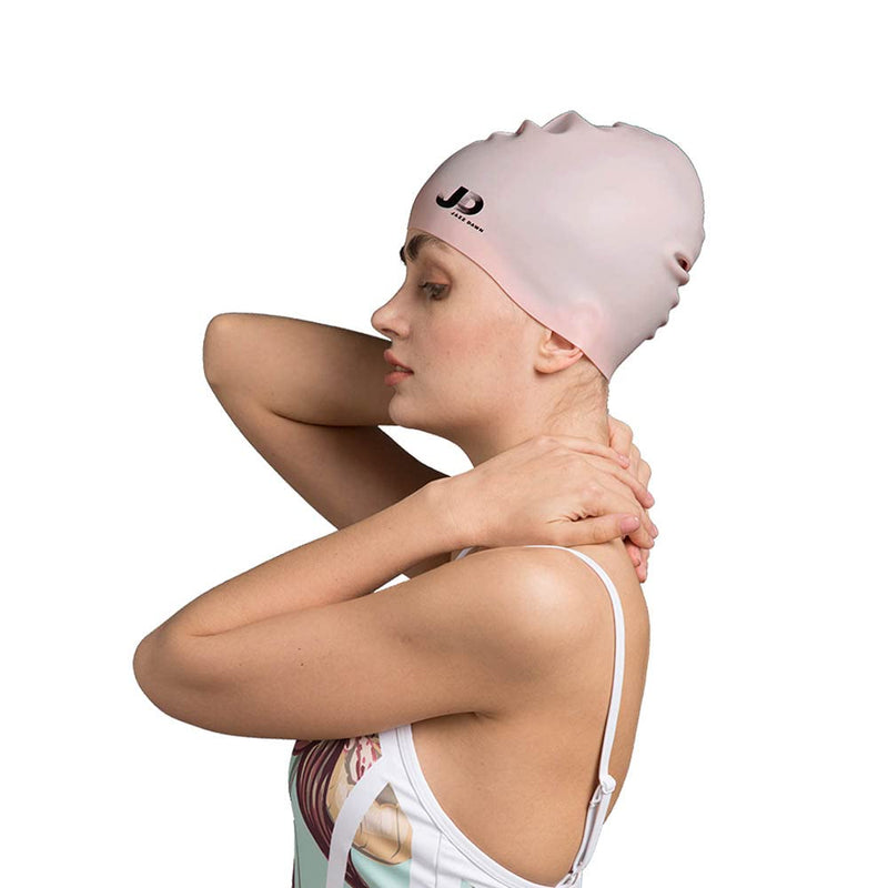 Silicone Swim Cap ,Durable and Comfortable Adult Swimming Cap for Women Short Hair Long Hair to Keep Your Hair Dry Pink 9.45x7.87(in) - BeesActive Australia