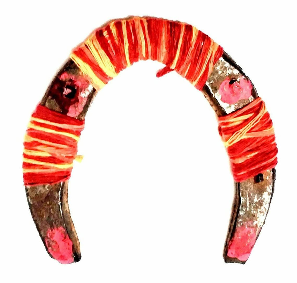 Billion Deals Authentic Feng Shui Cast Iron Real Horseshoe With Kalwa Iron Shoe Kale Ghode ki Naal For Good Luck Charm Rustic Lucky Positive Energy - BeesActive Australia