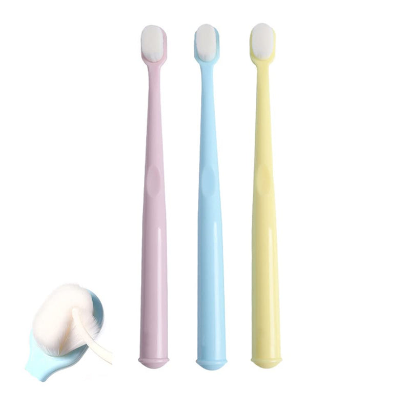 KnocKconK Cat Toothbrush with Mini Soft Head, Pet Teeth Deep Clean Dense Brush, Safe and Effective Oral Care, Small Dog Tooth Brush Away Bad Breath(Pink, Blue) Pink+blue+yellow - BeesActive Australia