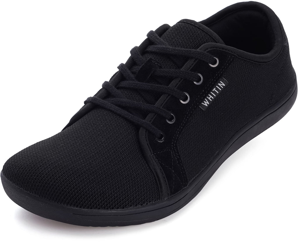 WHITIN Men's Wide Minimalist Barefoot Sneakers | Zero Drop Sole | Optimal Relaxation 13 Wide W81 | All Black - BeesActive Australia