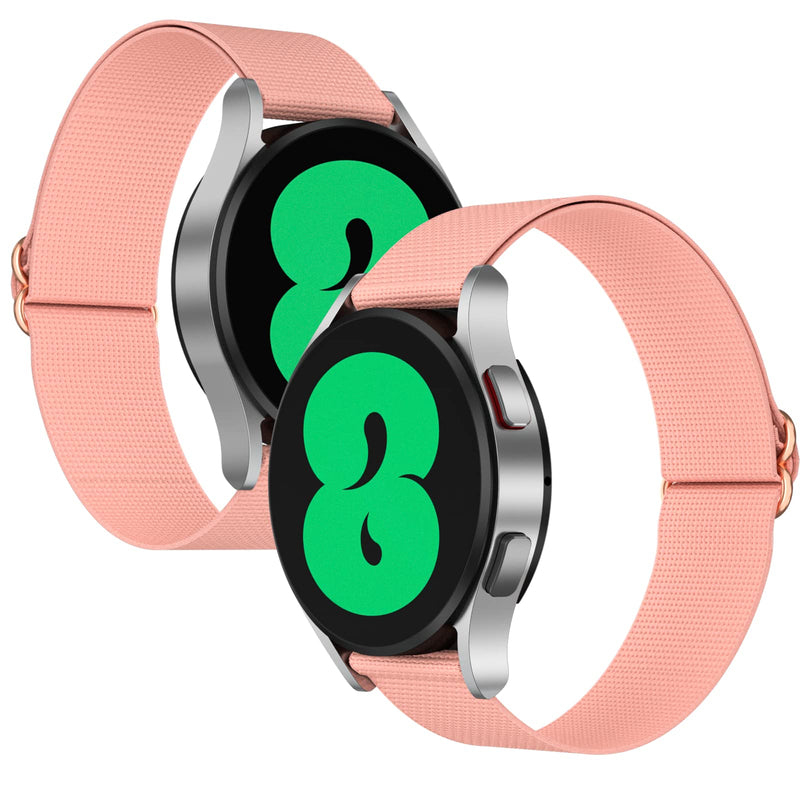 ORIbox 20mm Watch Bands Compatible for Watch Bands,Samsung Galaxy Watch 4 Band,Galaxy Watch Active 2 Bands,Galaxy Watch 4,Galaxy Watch 3 41mm,Galaxy Watch 42mm,Adjustable Elastic Nylon Woven Loop Wristband for Men Women For Other 20MM Nylon Pink - BeesActive Australia
