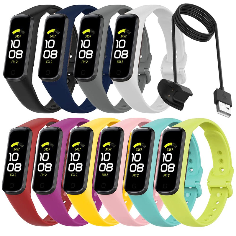 10 Pack Bands Compatible with Samsung Galaxy Fit 2 Bands for Women Men, Sport Straps Replacement Wristband Accessories for Samsung Galaxy Fit2 - BeesActive Australia