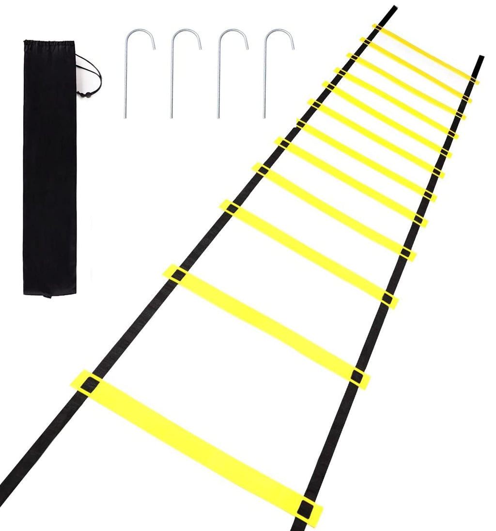 Agility Ladder Speed Training Equipment, Speed Ladder to Boost Fitness Increase Quick Footwork, Workout Equipment for Football Drills with Carrying Bag-Easy to Set Up 16.5 In - BeesActive Australia