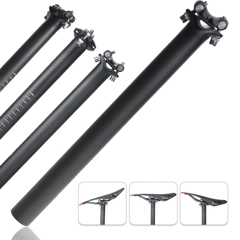 TPard Carbon Bike Seat Post 27.2/31.6 Ultralight Carbon Fiber Bicycle Seatpost Bike Seat Tube for Mountain Road Bikes MTB BMX - BeesActive Australia