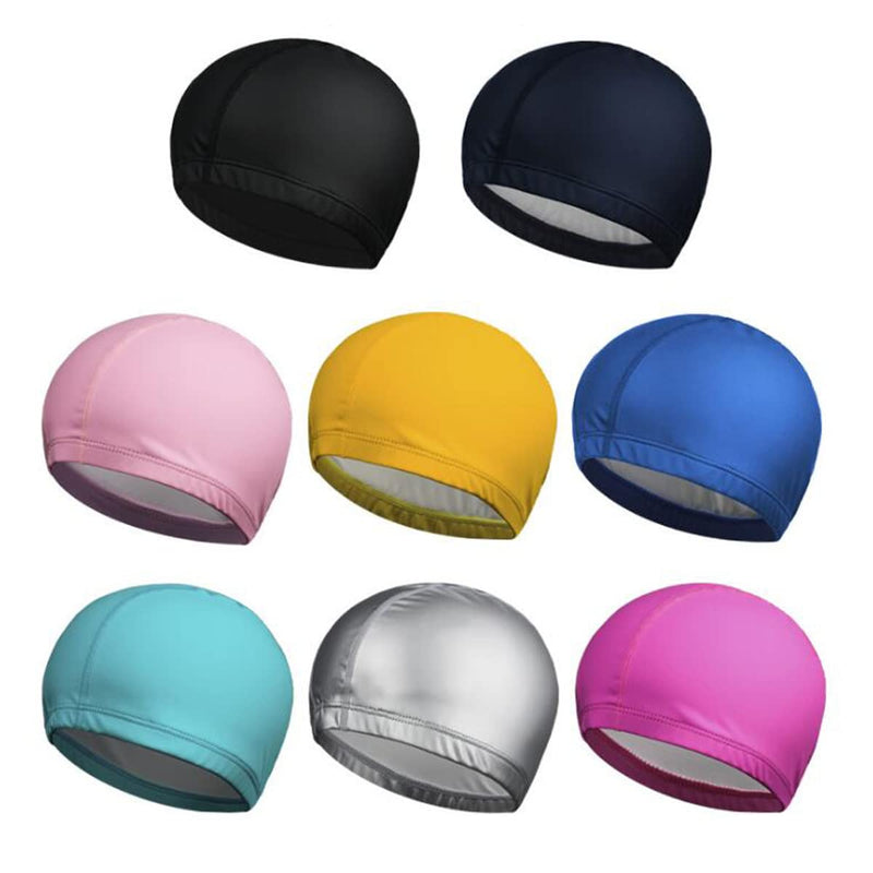 Snadulor 8 Pcs PU Waterproof Fabric Swimming Cap,PU Swim Cap,Shower Caps for Adult Men Women,Random Color. - BeesActive Australia