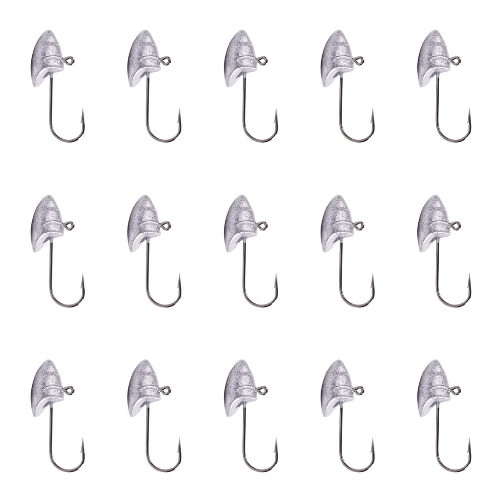 Goture Lead Head Jig Hooks Set Kit - 15/20 Pcs Freshwater & Saltwater Fishing Jig Hooks for Bass Crappie Trout Panfish - Pointed Spin Head Fishing Jig 15pcs/3.5g - BeesActive Australia