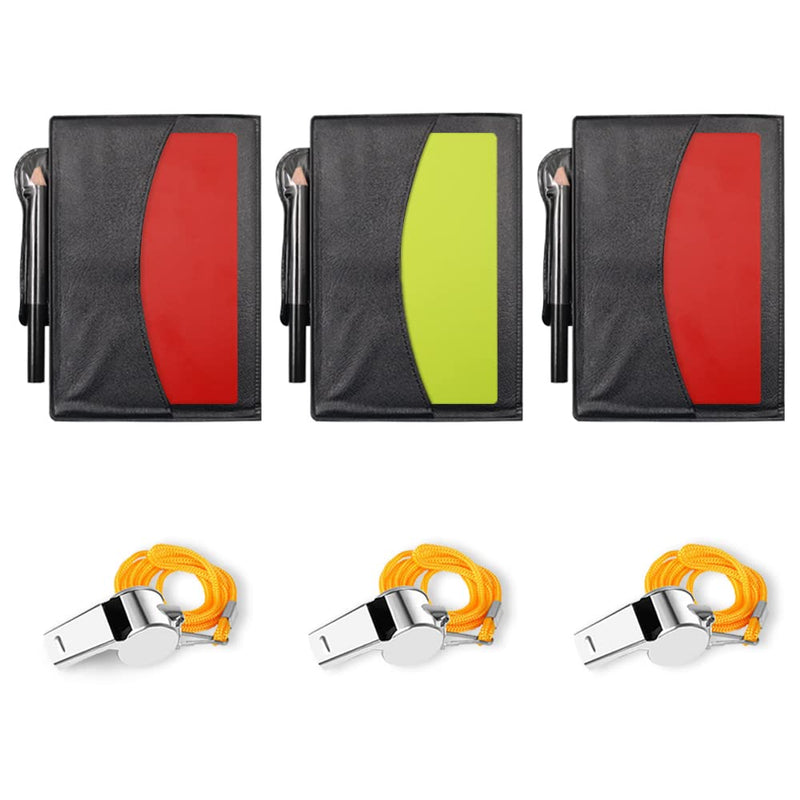 Chihutown Soccer Referee Card Sets, Warning Referee Red and Yellow Cards and Metal Referee Whistle for Game Sports, Soccer Football Penalty Card Wallet 3 - BeesActive Australia