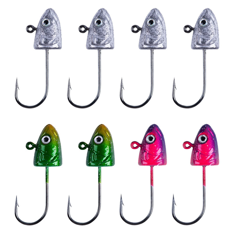 Goture 8pcs Fish Head Jig Hooks Kit Swimbait Lead Jig Heads for Saltwater Freshwater - BeesActive Australia