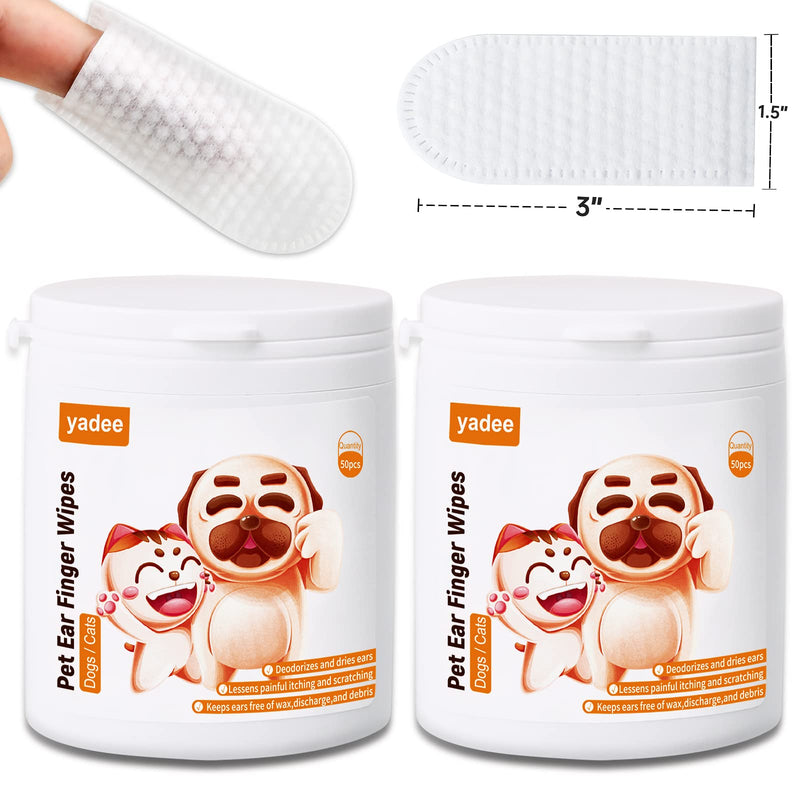 Dog Ear Wipes, Dog Ear Cleaner Finger Wipes for Dogs and Cats, 100 Counts Pet Ear Wipes, Soft & Easy Otic Cleaning Pads, Remove Wax, Dirt & Stop Smelly, Itchy, Non-Irritating - BeesActive Australia