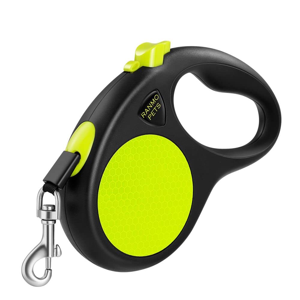 Dog Retractable Leash with Anti-Slip Handle and Tangle-Free Design ; Heavy Duty Nylon casing; 16 ft Polyester Filament Tape; for Dogs up to 55 lbs; Green - BeesActive Australia