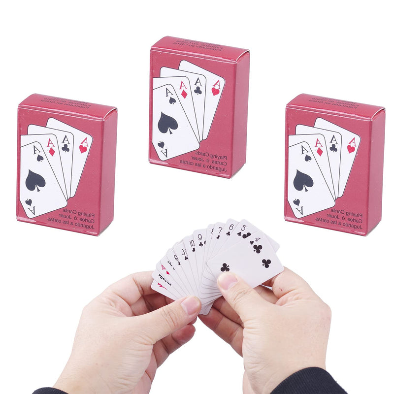 XIUSHUI 5 Decks Mini Playing Cards Party Favor, Miniature Poker Cards Traveling Decks Cards Festival Party Game Supply for Kids and Adults, 2 X 1.5 inch - BeesActive Australia