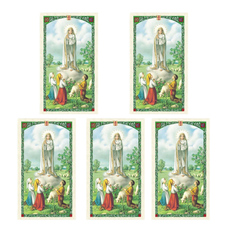 Our Lady of Fatima Laminated Prayer Cards Set of Five Holy Cards - BeesActive Australia