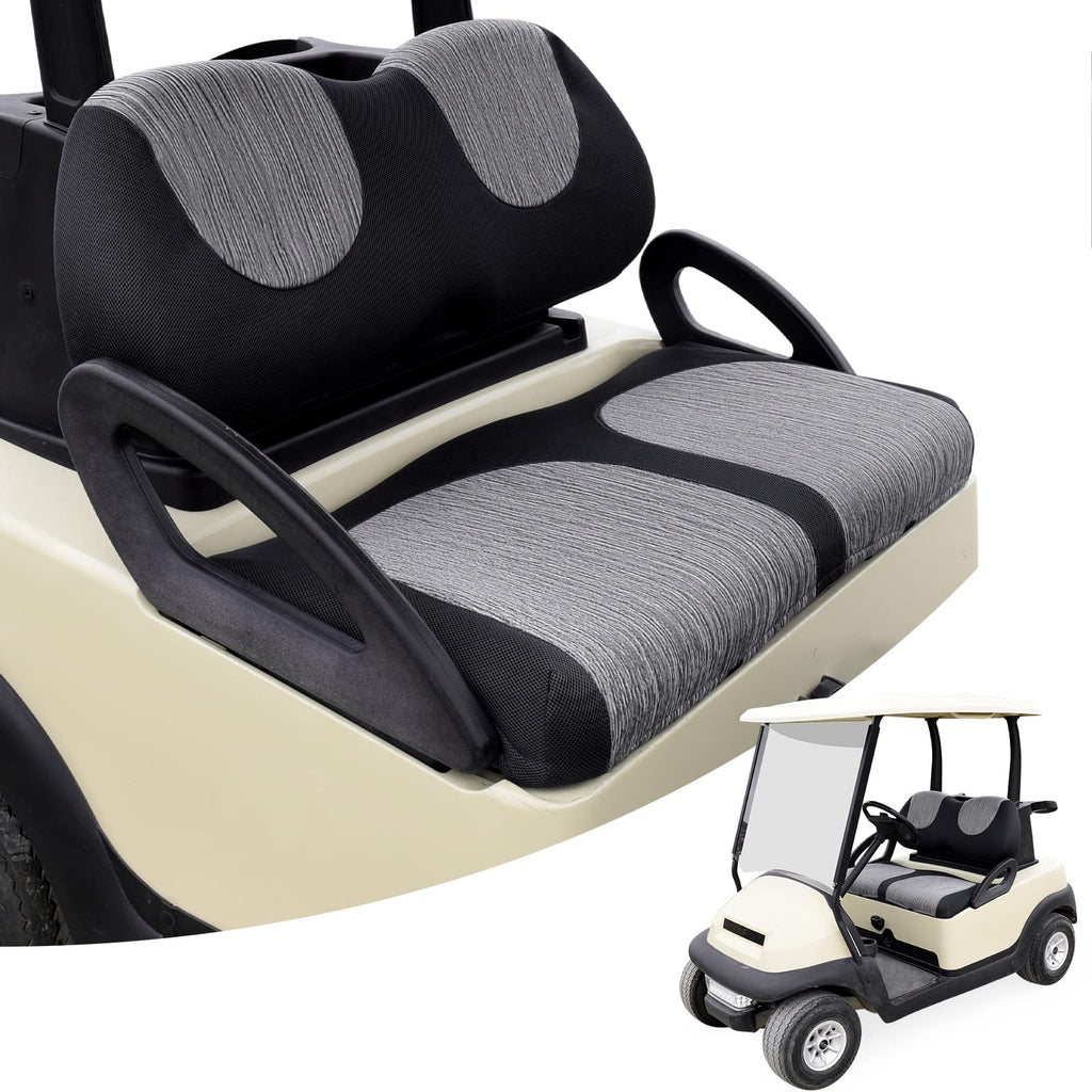 BIG TEETH Seat Covers Golf Cart, High Density Cloth Golf Cart Seat Covers Washable Breathable, ezgo rxv Seat Covers Keeps Cool in Hot Weather Easy Install for EZGO RXV TXT & Club Car DS Precedent Gray/Black-Front fits EZGO RXV TXT & ClubCar DS - BeesActive Australia
