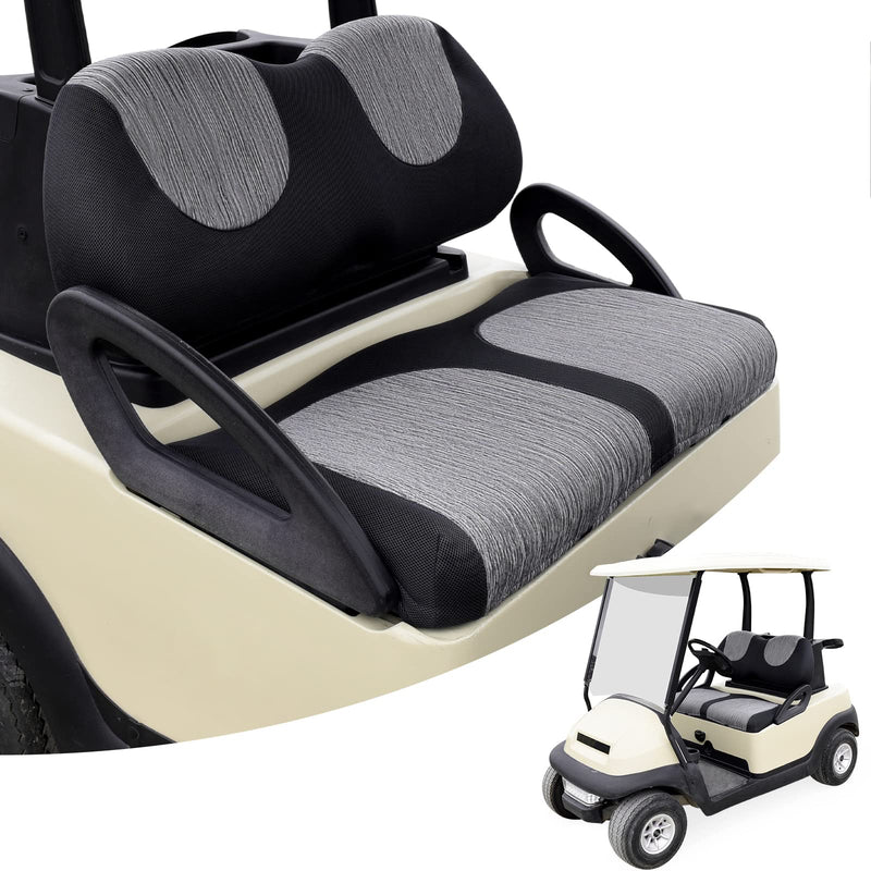 BIG TEETH Seat Covers Golf Cart, High Density Cloth Golf Cart Seat Covers Washable Breathable, ezgo rxv Seat Covers Keeps Cool in Hot Weather Easy Install for EZGO RXV TXT & Club Car DS Precedent Gray/Black-Front fits EZGO RXV TXT & ClubCar DS - BeesActive Australia