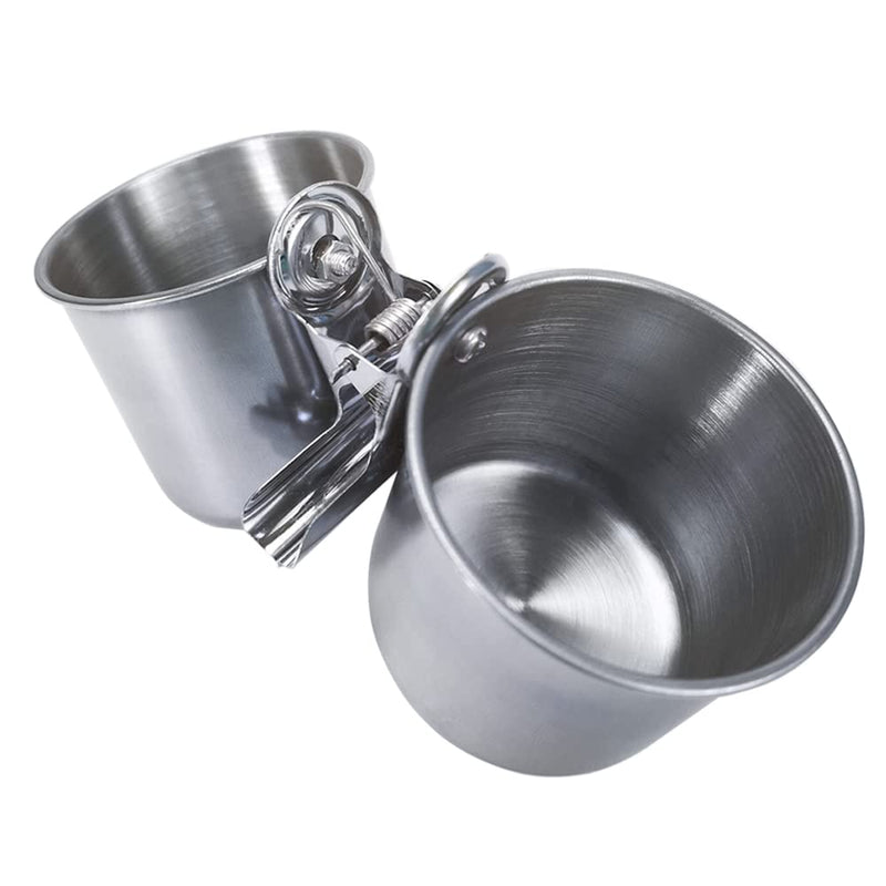 Texsens Bird Feeding Cups - Parrot Food Dish Stainless Steel Parrot Feeders Water Cage Bowls with Clamp Holder for Parakeet African Greys Conure Cockatiels Budgies Chinchilla Small Animal - BeesActive Australia