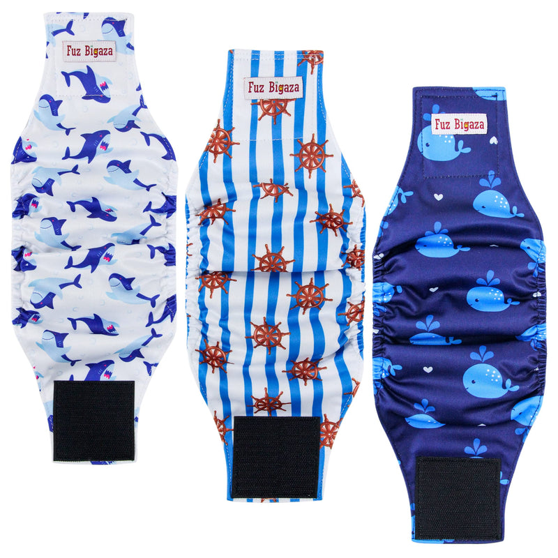 Fuz Bigaza Small Dog Diapers Male Set of 3 Reusable Belly Bands Wraps for Boy Dogs Doggy Doggie and Puppy - BeesActive Australia