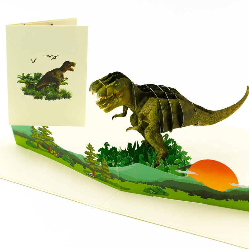 Rykamia Dinosaur Pop Up Card, Blank Dinosaur Card for All Occasions, Dinosaur Birthday Pop Up Card, Dinosaur Thank You Card, Jungle Card for Kids, Dinosaur Card for Grandson, Preschool Birthday Card - BeesActive Australia