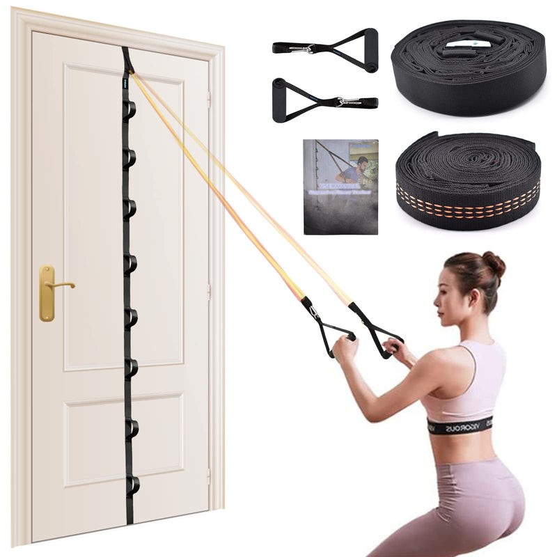 Brebebe Door Anchor Strap for Resistance Exercise, Resistance Bands with Handles Pull Bar, New Perfect Portable Home Gym, All-in-One Complete Workout Equipments for Full Body Exercise 1 Door Anchor+ 2 Handles Set - BeesActive Australia