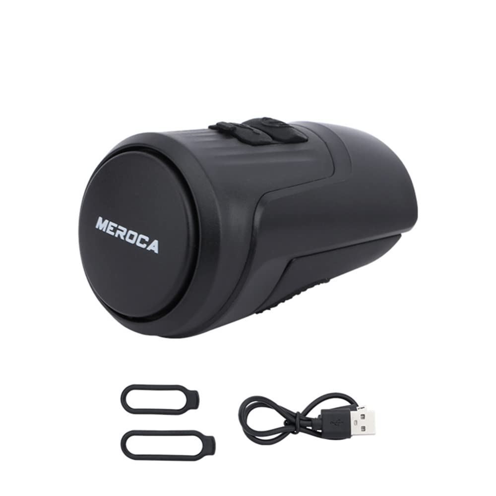 Electric Bike Horn, 125 High Decibel Anti-Theft Motion Sensor Alarm, USB Rechargeable Intelligent Bicycle Bell Alarm, 4 Kinds Sounds Model Adjustable Handlebar Waterproof Horn for Mountain Bike-Black Black - BeesActive Australia