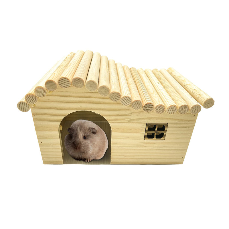 Hamster Wooden House with Windows Rat Wood Hideout Small Animal Climbing Play Hut for Hamster Sugar Gliders Gerbil Dwarf Hamster - BeesActive Australia