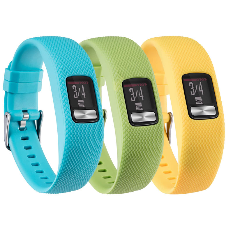 honecumi Vivofit 4 Bands Compatible with Garmin Vivofit 4 Watch Band Strap Bracelet Wristband for Men Women Replacement Accessory- Vivofit 4 Silicone Watchband with Metal Clasp Buckle Small Large 3 Pcs Type E Large:6.7"-8.1" Wrist - BeesActive Australia