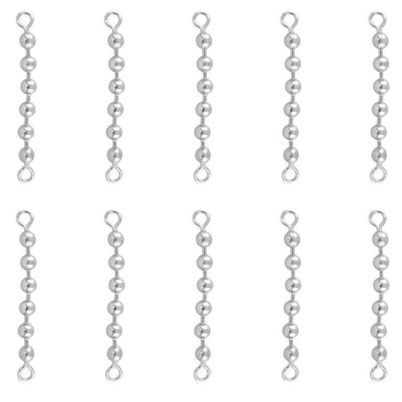 WHYHKJ 10pcs Fishing Bead Chain Swivels Stainless Steel 304 Solid Ring Rolling Bead Chain Connector Catfish Rig Fishing Tackle Fishing Gear, Silver - BeesActive Australia