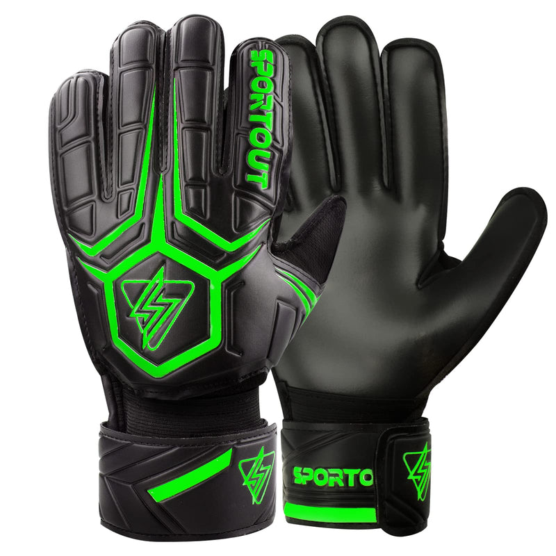 Sportout Goalie Gloves, Goalkeeper Gloves with Fingersave, Soccer Gloves, Breathable Soccer Goalie Gloves, 4mm Latex, for Kids Youth and Adult Green 7 - BeesActive Australia