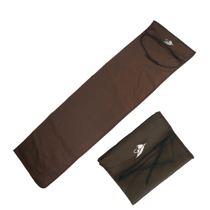 Eupheng Cotton Cloth Fly Fishing Rod Sleeve Cover Pole Sock Glove Rod Case Protector Bag Pouch 5 Compartments 8'0''-8'6'' 4sec with extra tip Brown - BeesActive Australia