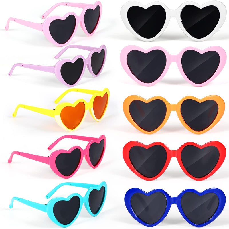 Weewooday 10 Pairs 18 Inch Doll Eyeglasses Sunglasses Dog Cat Glasses Doll Dress up Glasses Mini Dolls Costume Accessories Fits for 18 Inch Dolls Little Dogs Small Cat Cosplay Party (Heart) - BeesActive Australia