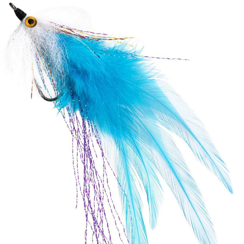THKFISH Fly Fishing Flies Hook Streamer Fly Fishing Lures Trout Streamers Fly Fishing Flies Dry Flies/Wet Flies 2 Pack Set C: Blue *2 - BeesActive Australia